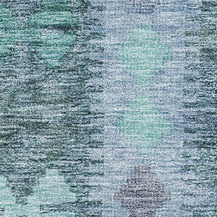 10' X 14' Geometric Washable Area Rug With UV Protection (691830) - Blue / Pale Aqua