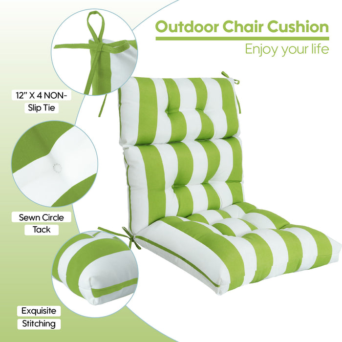 Giga 2-piece high back patio cushion set with tufted back and seat cushions for Adirondack and rocking chairs.