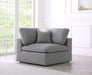 Meridian Furniture Serene Corner Chair in modern corner design with plush upholstery and sleek appearance.