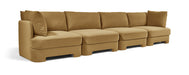 Meridian Furniture Hammond velvet performance fabric 4-piece stationary sectional sofa with plush upholstery and modern design.
