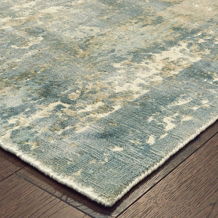 6' x 9' Abstract Splash Indoor Area Rug - Blue And Gray
