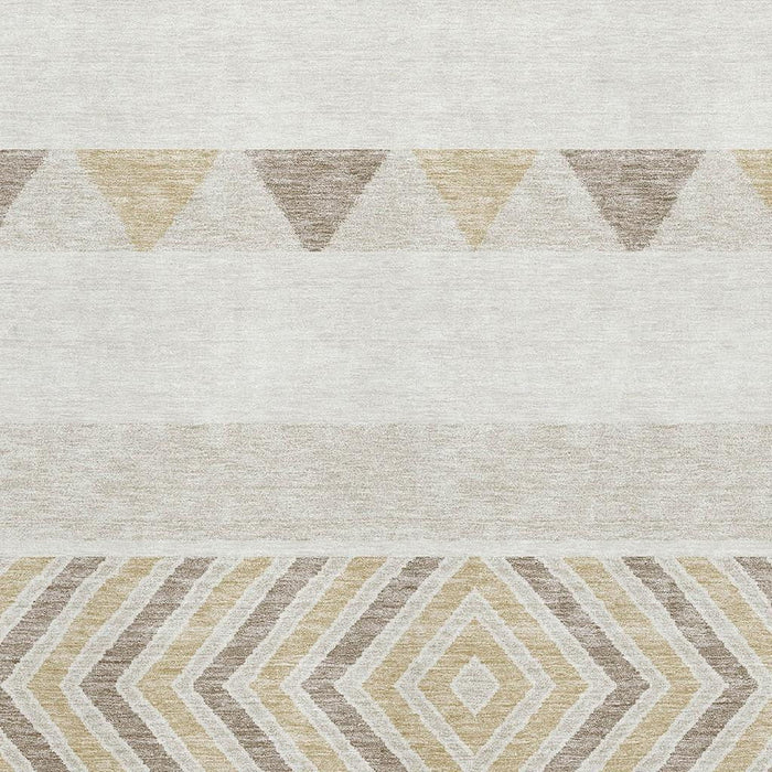 10' X 14' Southwestern Washable Area Rug With UV Protection (676410) - Ivory / Beige / Taupe