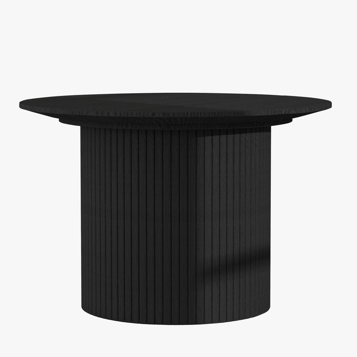 24" Wood Round Pedestal Coffee Table - Black