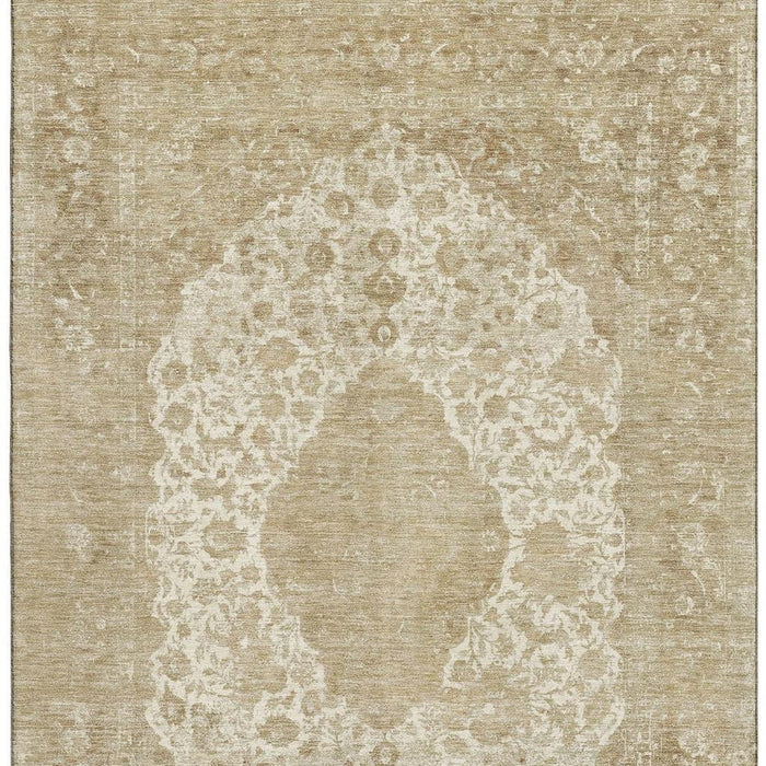 10' X 14' Medallion Washable Area Rug With UV Protection (696308) - Ivory / Beige