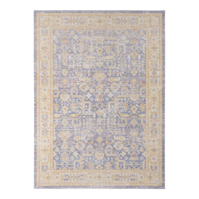 9' x 13' Floral Power Loom Area Rug - Lavender And Orange