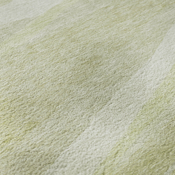 10' X 14' Abstract Washable Area Rug With UV Protection (684256) - Artichoke Green / Ivory