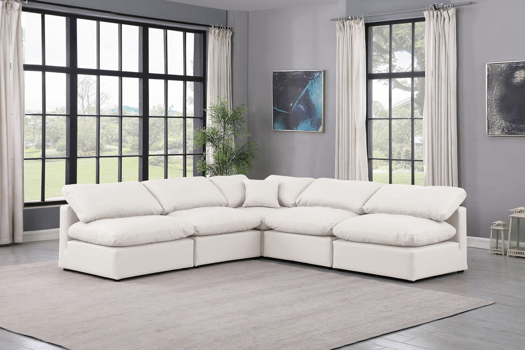 Indulge - Faux Leather 5 Piece Modular Corner Armless Sectional