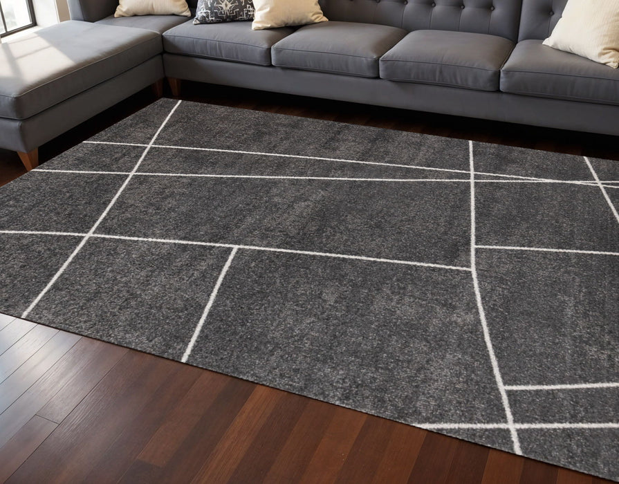 8' X 11' Abstract Area Rug (660276) - Gray / White