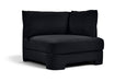 Meridian Furniture Hammond velvet upholstered stationary chair with plush fabric and modern design, shown in a cozy living room setting.