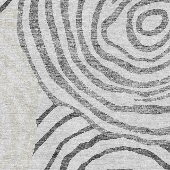 10' X 14' Transitional Abstract Washable Area Rug With UV Protection - Gray