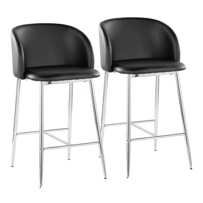 Fran - Fixed-Height Counter Stool (Set of 2) - Silver Metal Base