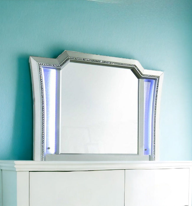 38" Abstract Framed Mounted Dresser Mirror - Champagne