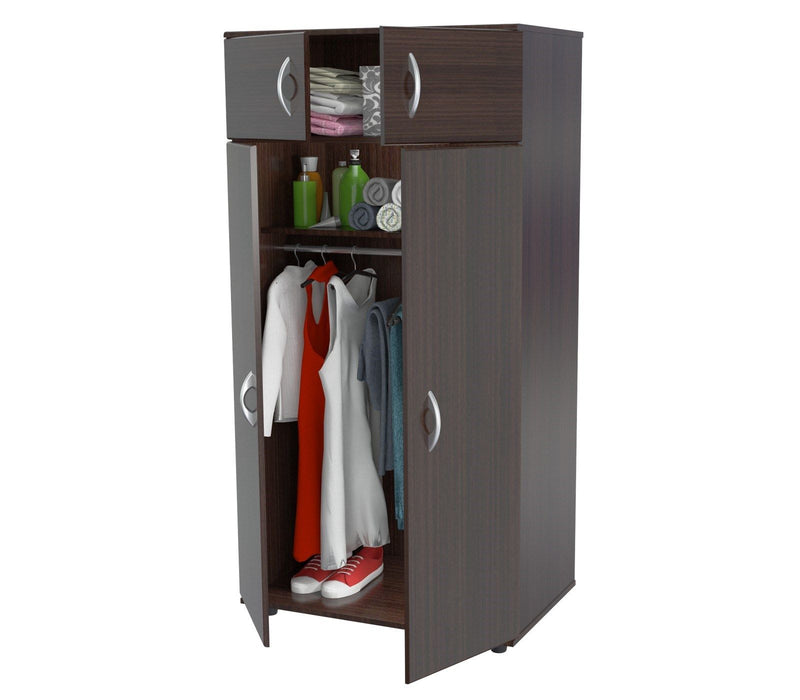 32" Melamine Mirro Combo Dresser - Espresso