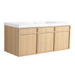 Giga wall-mounted bathroom vanity with resin sink, soft closing doors, modern design, and sleek finish.