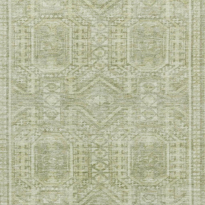 10' X 14' Geometric Washable Area Rug With UV Protection (708139) - Sage / Fern Green