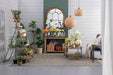 Giga farmhouse round wooden coffee table with metal legs in black and brown finish, featuring a rustic, stylish design.