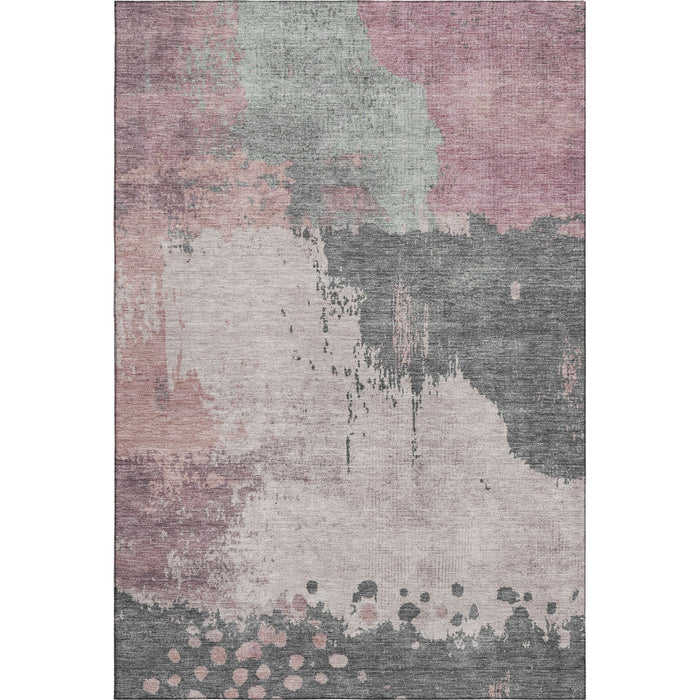 10' X 14' Abstract Washable Area Rug With UV Protection (710382) - Blush / Beige / Sage
