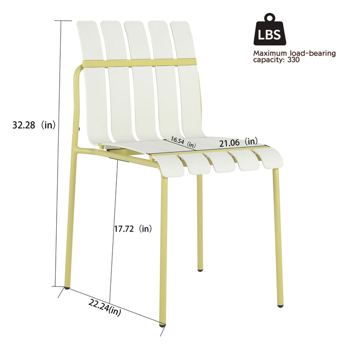 4 Piece Set Of Modern Color Block Designed Single Chairs With Round Table