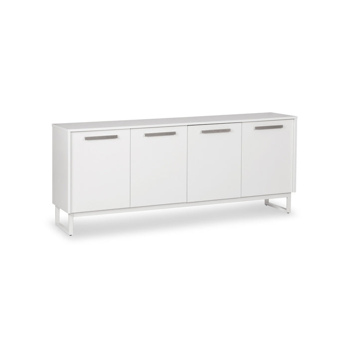 75" Wood Console Accent Cabinet With Four Doors - White