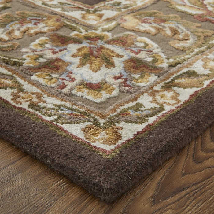 5' X 8' Oriental Hand Tufted Area Rug - Brown