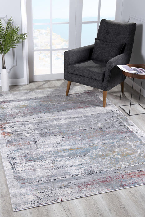 8' x 11' Abstract Irregular Blocks Area Rug - Gray