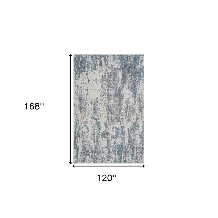 10' x 14' Abstract Area Rug - Gray And Ivory