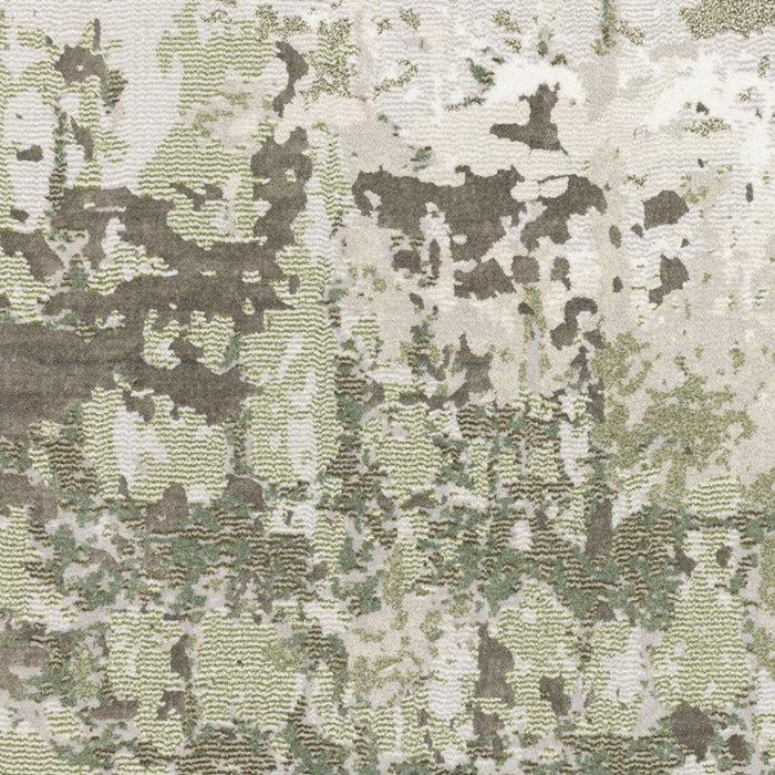 10' x 13' Abstract Power Loom Stain Resistant Area Rug - Beige Gray Brown And Sage Green