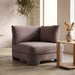 Meridian Furniture Hammond velvet upholstered stationary chair with plush fabric and modern design, shown in a stylish living room setting.