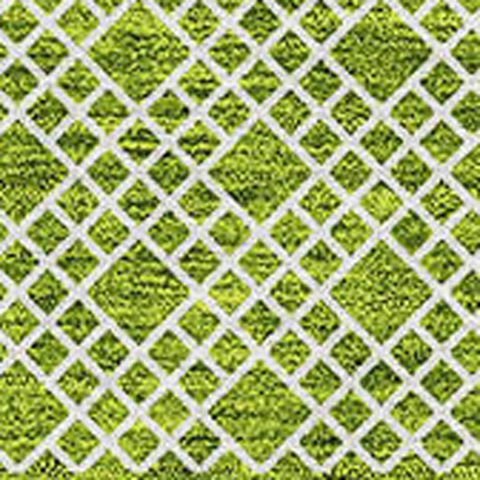 10' X 14' Striped Washable Area Rug With UV Protection (674802) - Lime Green / Ivory