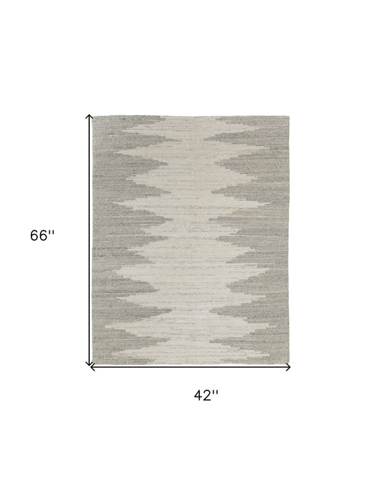 4' x 6' Ombre Hand Woven Area Rug - Gray And Ivory