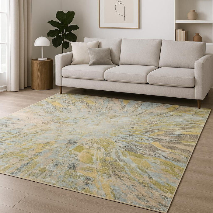 10' X 8' Abstract Hand Knotted Area Rug - Blue