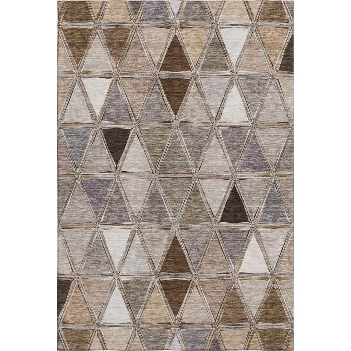 10' X 14' Geometric Washable Area Rug With UV Protection (657617) - Brown / Gray / Ivory