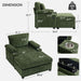 Giga modern oversized stationary chair with matching ottoman, cupholders, and USB charging ports in a cozy living room setting.