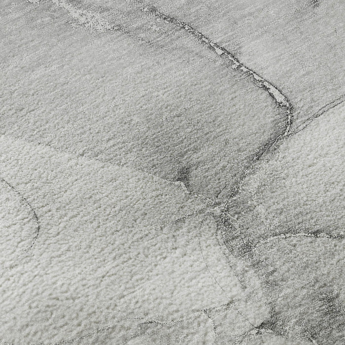 10' X 14' Abstract Washable Area Rug With UV Protection (647170) - Gray / Ivory