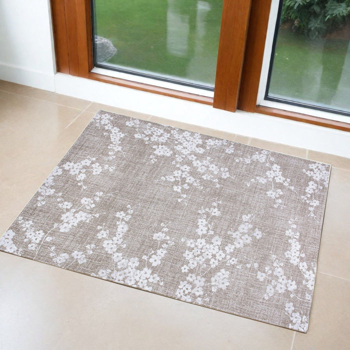 3' X 5' Oriental Washable Area Rug (548789) - Gray / White