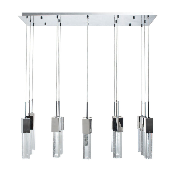 Cluster Multi Light Metal LED Dimmable Chandelier With Shades - Silver