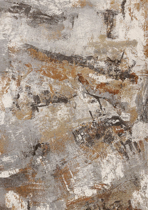8' X 11' Abstract Area Rug (660106) - Gray / Brown / Beige