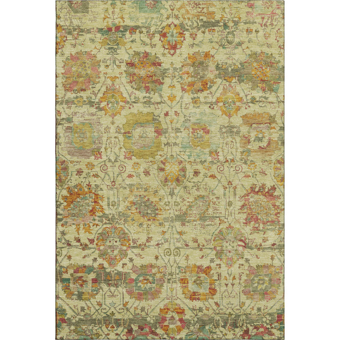 10' X 14' Oriental Washable Area Rug With UV Protection (699508) - Gold / Wheat / Green
