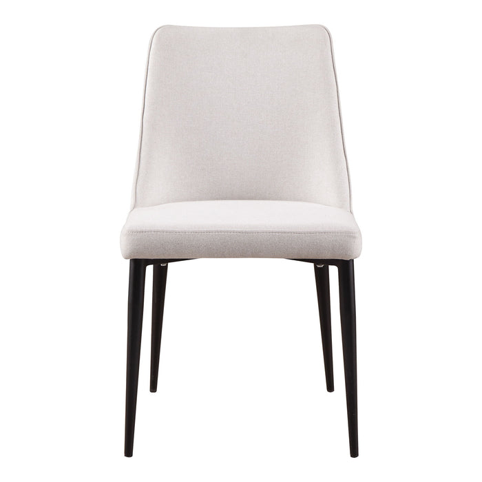Upholstered Fabric Dining Side Chairs (Set of 2) - White / Black
