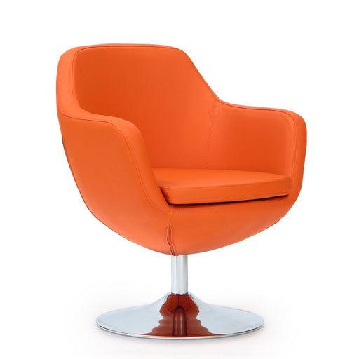 Manhattan Comfort Manhattan Caisson swivel lounge chair with a modern design and plush cushioning in neutral fabric.