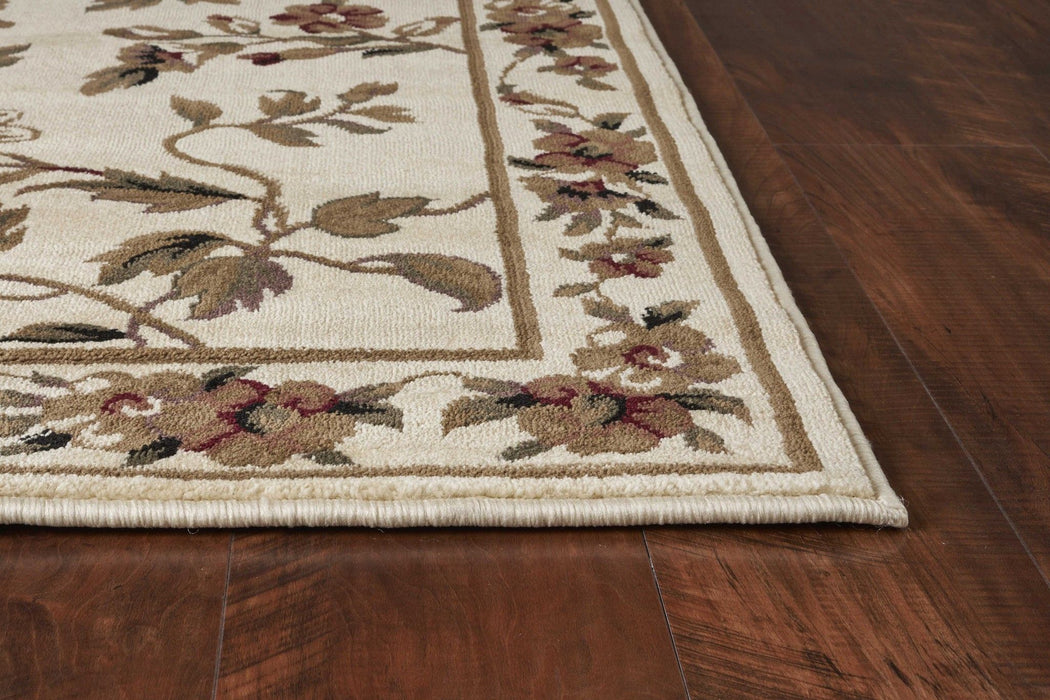 10' x 13' Machine Woven Floral Vines Indoor Area Rug - Ivory