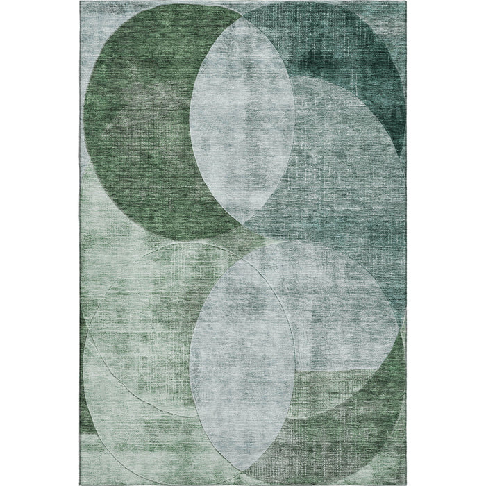 10' X 14' Geometric Washable Area Rug With UV Protection (686294) - Aqua / Green / Teal