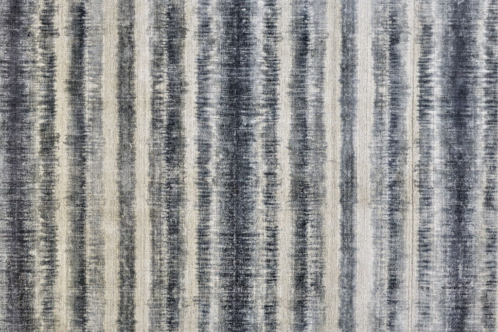 5' x 8' Abstract Hand Woven Area Rug - Ivory And Blue