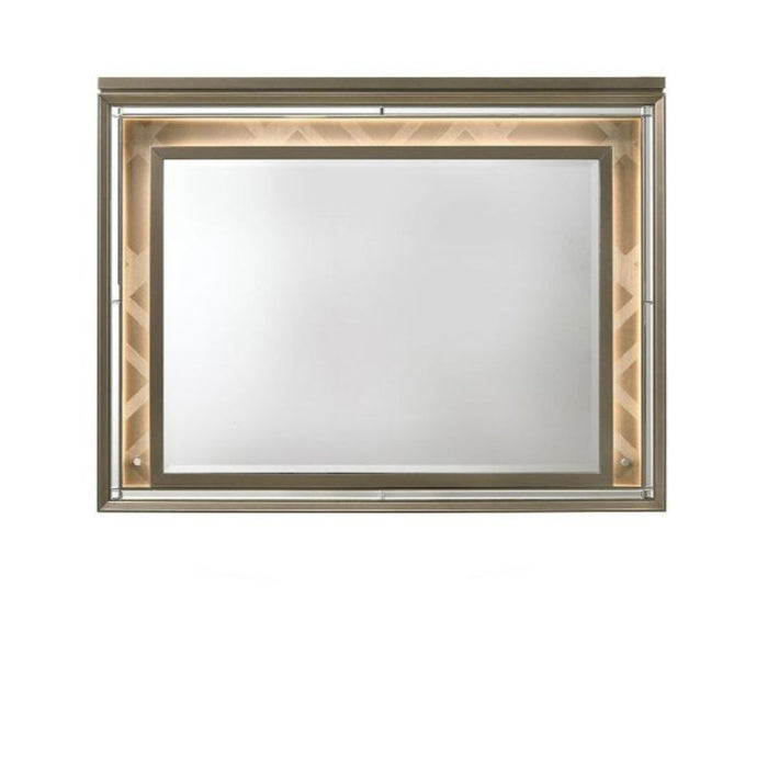37" Lighted Framed Mounted Dresser Mirror - Champagne