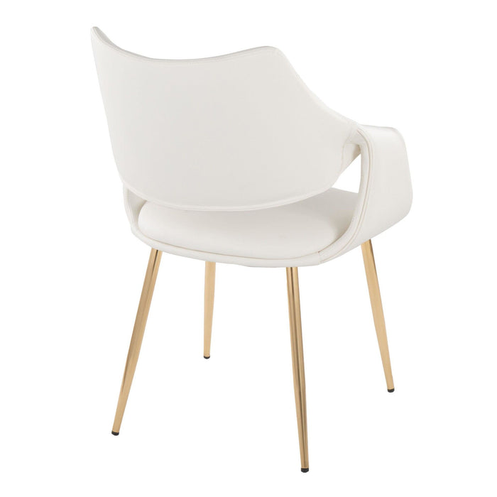 Curvo - High Back Upholstered Chair (Set of 2) - Gold Metal Legs