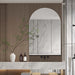 Giga arched recessed metal medicine cabinet with mirror, adjustable shelves, wall-mounted bathroom storage unit