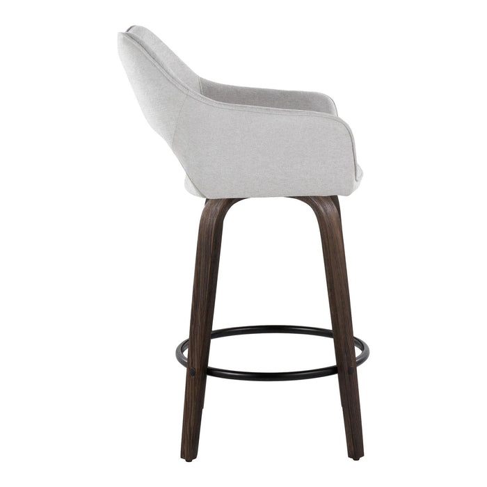 Mustang - 26" Fixed-Height Counter Stool With Swivel - Walnut Glazed Wood (Set of 2)