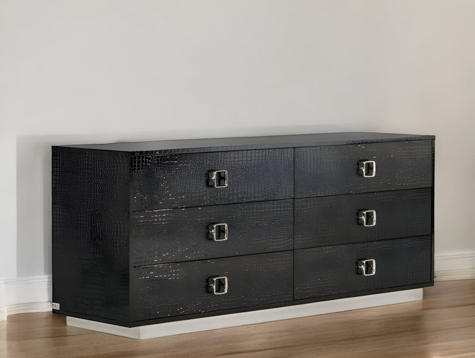 6 Drawer Double Dresser - Black