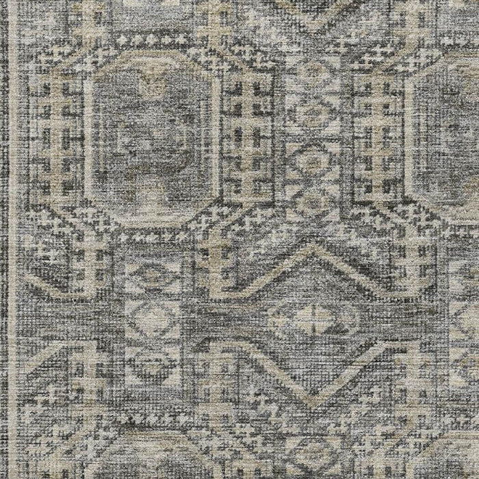 10' X 14' Geometric Washable Area Rug With UV Protection (708133) - Pewter / Gray