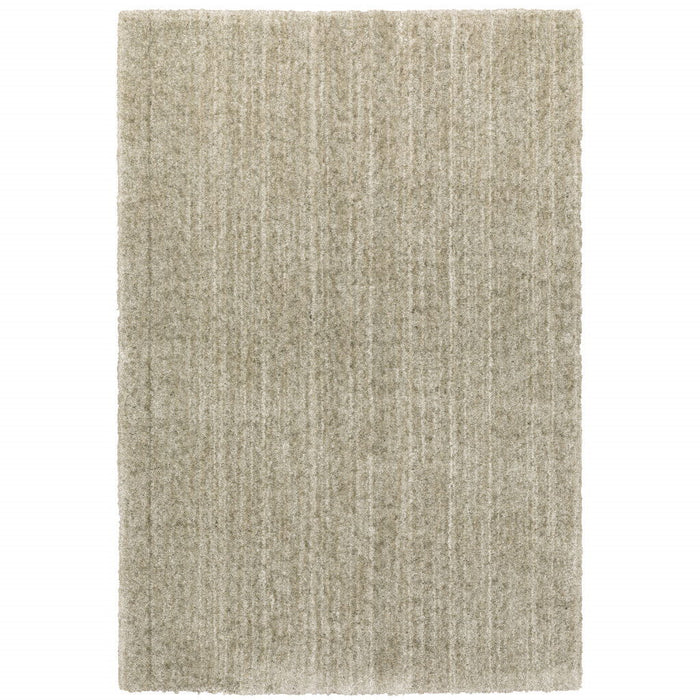 10' x 13' Shag Power Loom Stain Resistant Area Rug - Stone